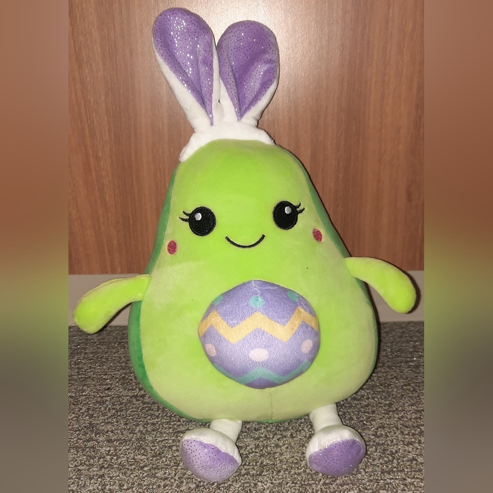 Linzy avocado with bunny ears plush